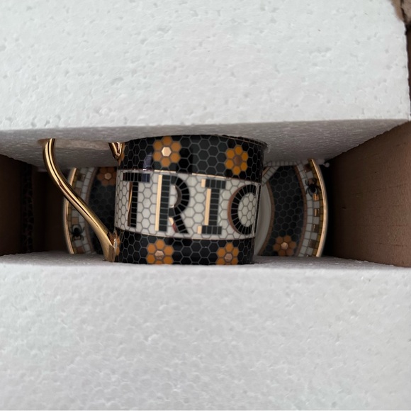 Anthropologie The Bistro Tile Stoneware Espresso Cup: Halloween Edition - Picture 8 of 9